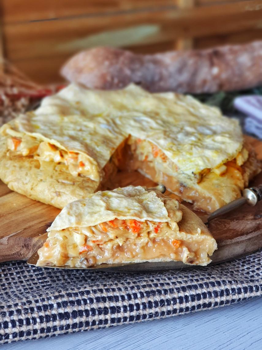 Historia de amor entre una tortilla de patatas y unas setas a la mostaza