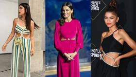 Dulceida, la reina Letizia y Zendaya luciendo prendas 'cut out'.