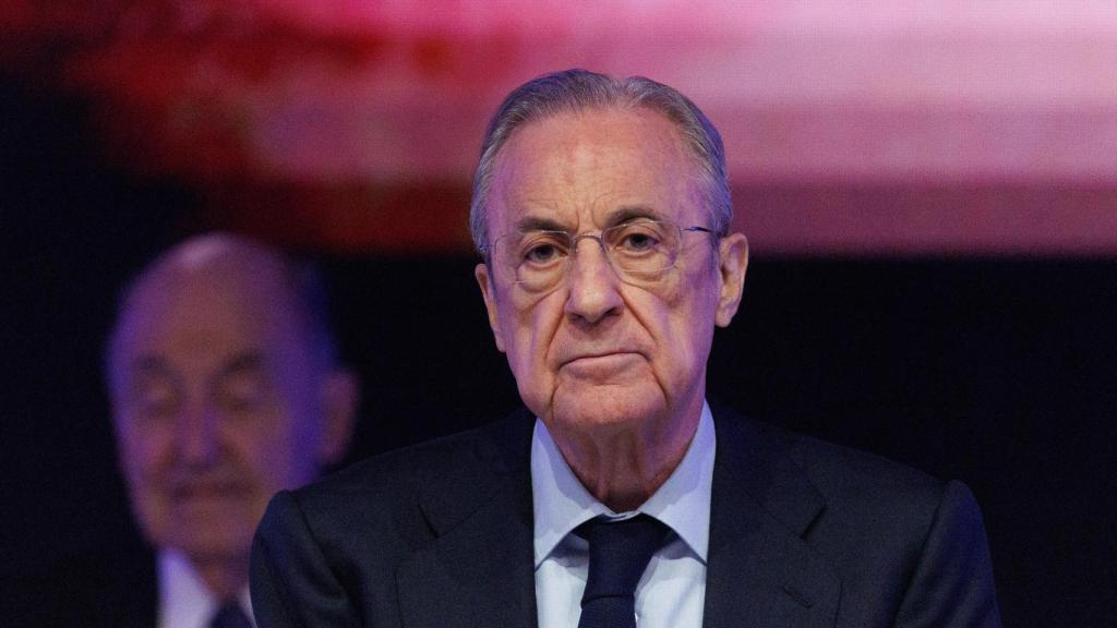 Florentino Pérez, presidente de ACS, en la junta de accionistas de este viernes.