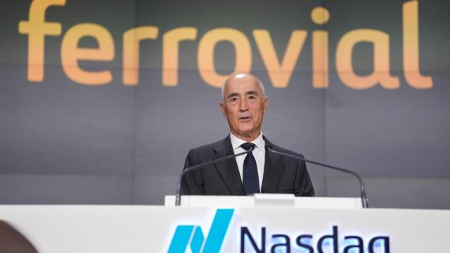 Rafael del Pino, presidente de Ferrovial, durante el acto de salida a bolsa en EEUU.