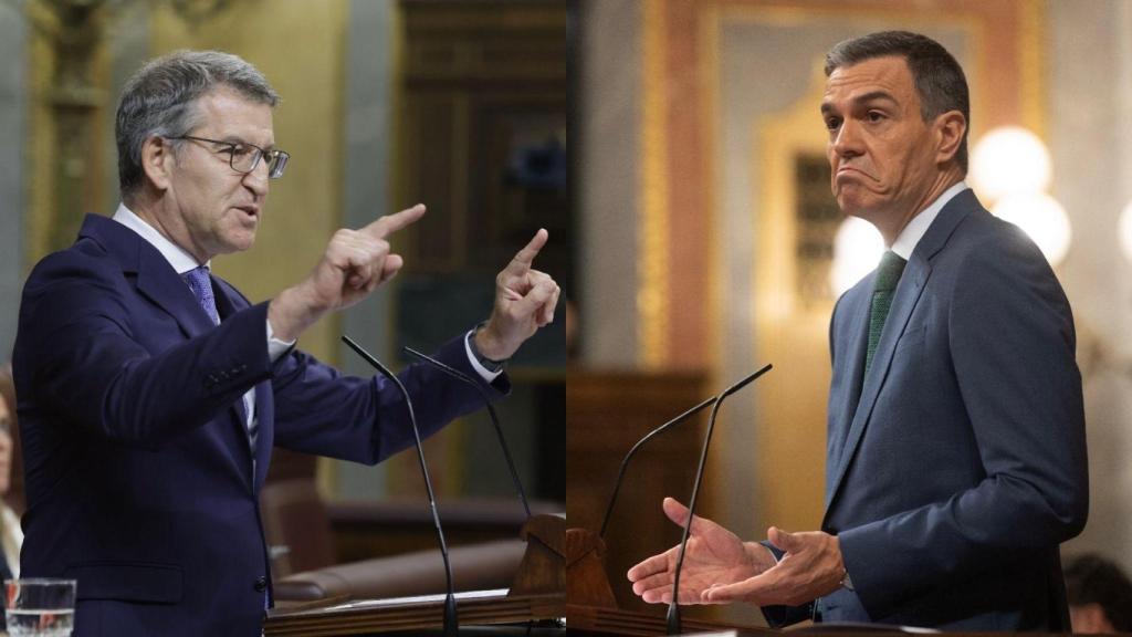 El líder del PP, Alberto Núñez Feijóo, y el presidente del Gobierno, Pedro Sánchez, el pasado mes de julio en el Congreso.