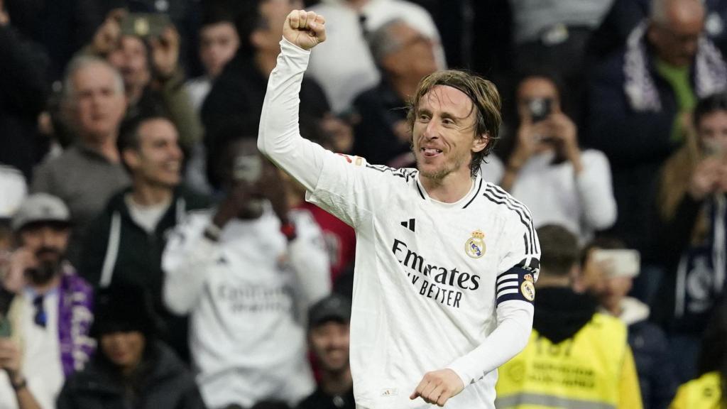 Luka Modric celebra su gol al Girona