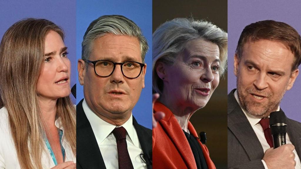De izq. a dcha.: Sara Aagesen, Keir Starmer, Ursula von der Leyen y Marc Ferracci, en la Cumbre sobre el Futuro de la Seguridad Energética.