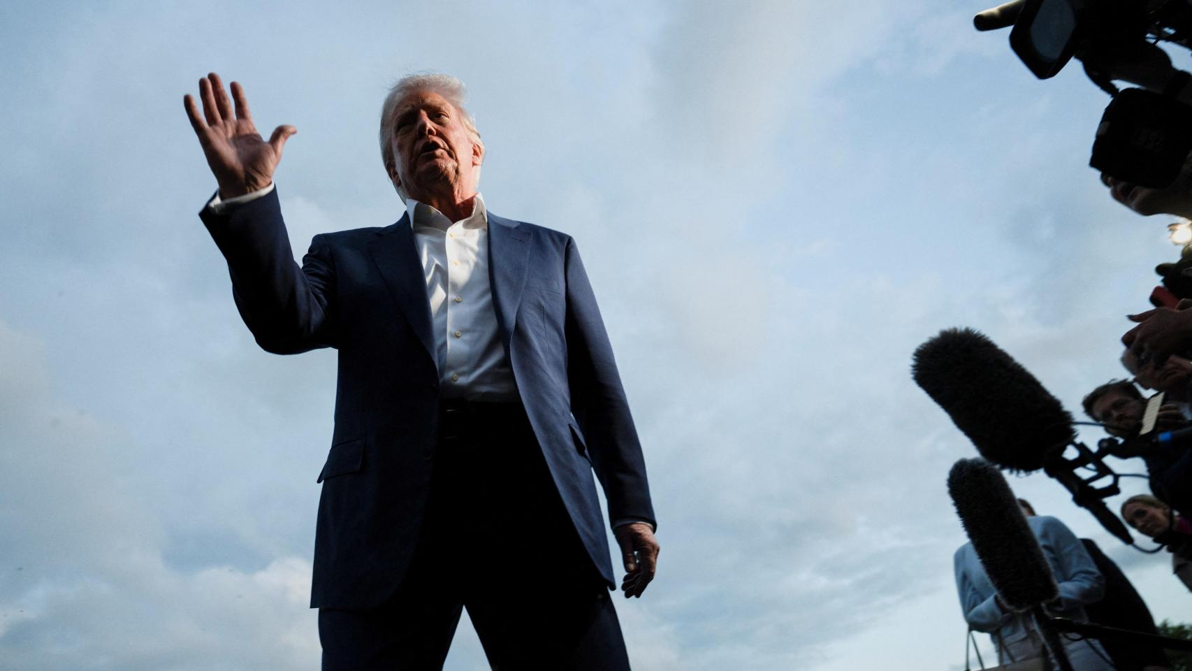 Donald Trump llegando este domingo a la Casa Blanca.