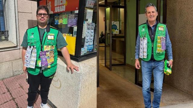 César Pardo Domínguez y Ángel Ferrero García, vendedores de los dos cupones premiados.