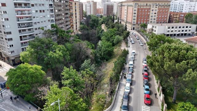 Vista aérea del río Huerva, en la actualidad.