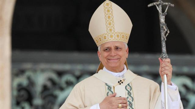 El papa León XIV, durante su primera misa oficial.