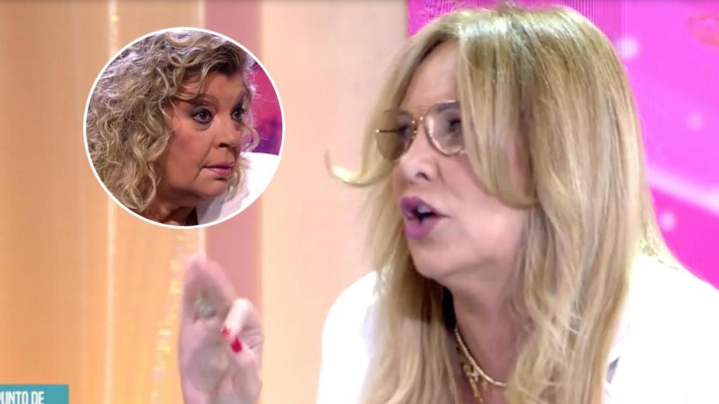 Terelu Campos en 'De viernes' y Belén Rodríguez en 'Fiesta'.